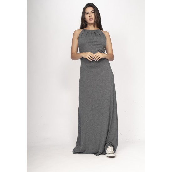 Vestido Longo Eirapuã Malha Trapézio Mescla
