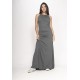 Vestido Longo Eirapuã Malha Trapézio Mescla