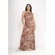 Vestido Longo Eirapuã Malha Trapézio Palmas da Terra