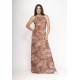 Vestido Longo Eirapuã Malha Trapézio Palmas da Terra