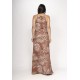 Vestido Longo Eirapuã Malha Trapézio Palmas da Terra