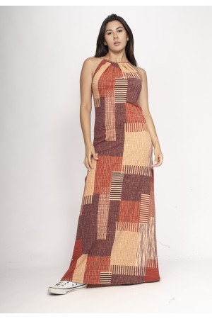 Vestido Longo Eirapuã Malha Trapézio Tramas do Sol