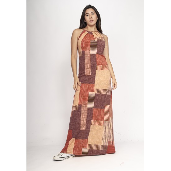 Vestido Longo Eirapuã Malha Trapézio Tramas do Sol
