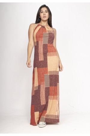 Vestido Longo Eirapuã Malha Trapézio Tramas do Sol