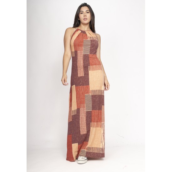 Vestido Longo Eirapuã Malha Trapézio Tramas do Sol