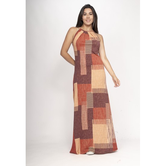 Vestido Longo Eirapuã Malha Trapézio Tramas do Sol