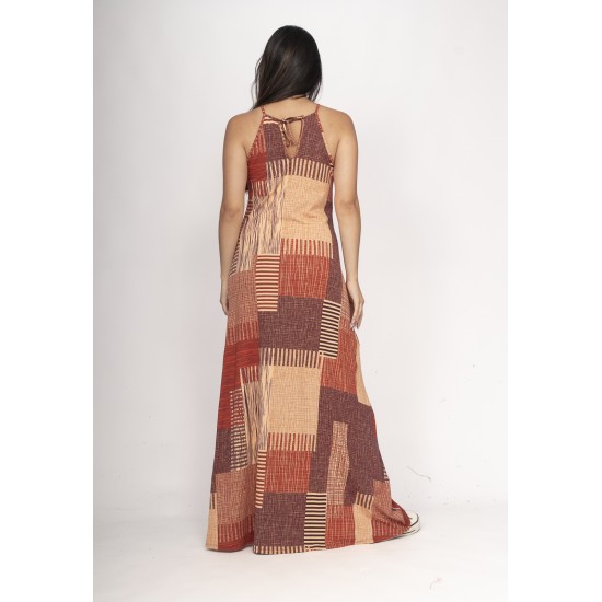 Vestido Longo Eirapuã Malha Trapézio Tramas do Sol