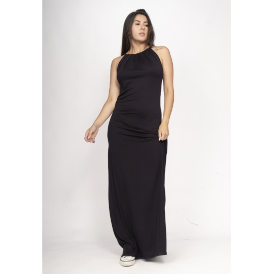 Vestido Longo Eirapuã Malha Trapézio Preto