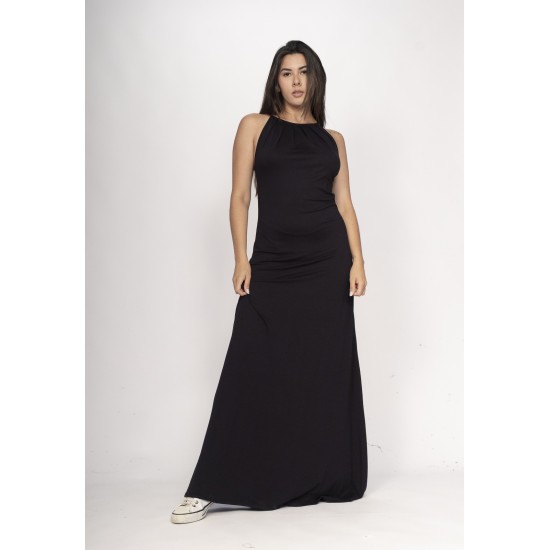 Vestido Longo Eirapuã Malha Trapézio Preto