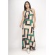 Vestido Longo Eirapuã Malha Trapézio Estampa Chapada de Areia