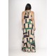 Vestido Longo Eirapuã Malha Trapézio Estampa Chapada de Areia