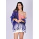 Echarpe Lenço Feminino Ondas Azul Bic