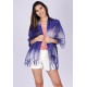 Echarpe Lenço Feminino Ondas Azul Bic