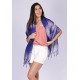 Echarpe Lenço Feminino Ondas Azul Bic