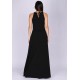 Vestido Longo Jennifer Malha Trapézio com Bolso Preto
