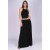 Vestido Longo Jennifer Malha Trapézio com Bolso Preto