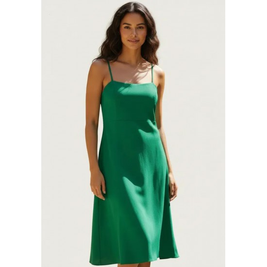 Vestido Midi Alça Fina Verde