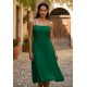 Vestido Midi Alça Fina Verde