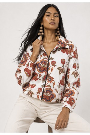 Jaqueta Corta-Vento Blouson Uatumã Estampa Flor de Barro