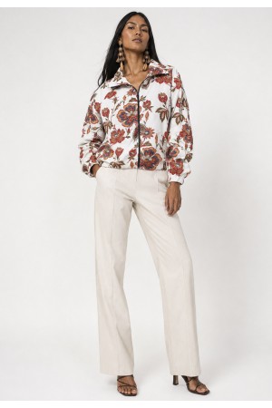 Jaqueta Corta-Vento Blouson Uatumã Estampa Flor de Barro