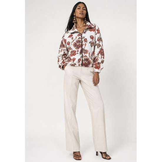 Jaqueta Corta-Vento Blouson Uatumã Estampa Flor de Barro