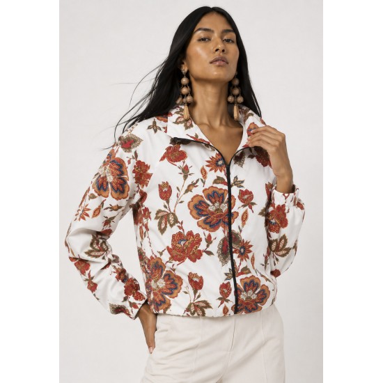 Jaqueta Corta-Vento Blouson Uatumã Estampa Flor de Barro