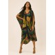 Vestido Kaftan Mutum Detalhes nas Costas Estampa Caju da Mata