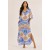 Vestido Midi Abapã Plano com Bolso Estampa Caminhos do Arumã