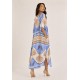 Vestido Midi Abapã Plano com Bolso Estampa Caminhos do Arumã