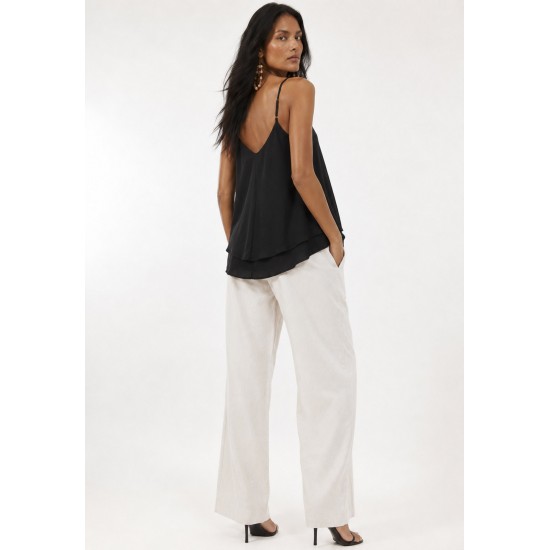 Blusa Alça Fina Viscose Aroeira Preta