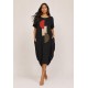 Vestido Plus Midi Amora Malha Composição Preto