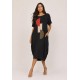 Vestido Plus Midi Amora Malha Composição Preto