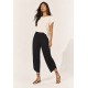 Calça Pantacourt Malha com Bolso Solto Preta