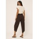 Calça Pantacourt Malha com Bolso Solto Marrom