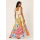 Vestido Longo Iúna de Viscose Estampa Floração de Iúna