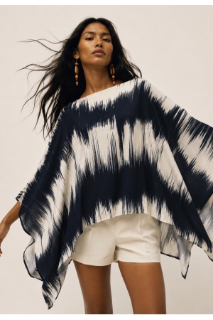 Blusa Manto Anauá Estampa Horizonte P&B