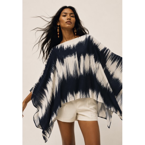 Blusa Manto Anauá Estampa Horizonte P&B