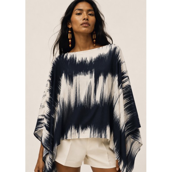 Blusa Manto Anauá Estampa Horizonte P&B