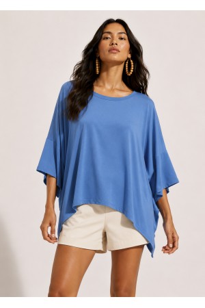 Blusa Asa Delta de Malha Tupã Azul Atlântico