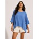 Blusa Asa Delta de Malha Tupã Azul Atlântico