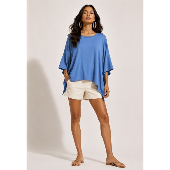 Blusa Asa Delta de Malha Tupã Azul Atlântico