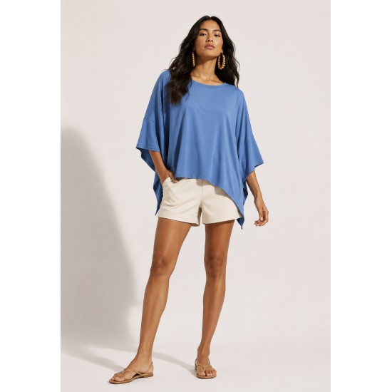 Blusa Asa Delta de Malha Tupã Azul Atlântico