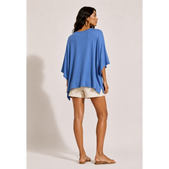 Blusa Asa Delta de Malha Tupã Azul Atlântico