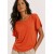 Blusa Básica Morcego Malha Gola Canoa Manga Curta Laranja