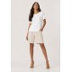 Blusa Básica Morcego Malha Gola Canoa Manga Curta Off White