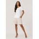 Blusa Básica Morcego Malha Gola Canoa Manga Curta Off White