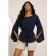 Blusa Viscose Poranga Asa da Noite Azul Marinho