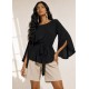Blusa Viscose Poranga Asa da Noite Preta