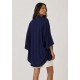 Kimono Viscose Manga Ampla Azul Marinho
