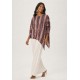 Blusa Ererê Malha de Suede Assimétrica Manga Longa Estampa Trama Ancestral